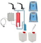 MOBILE SINK PARTS (hot water) built-in - Two Taps Double-Chamber